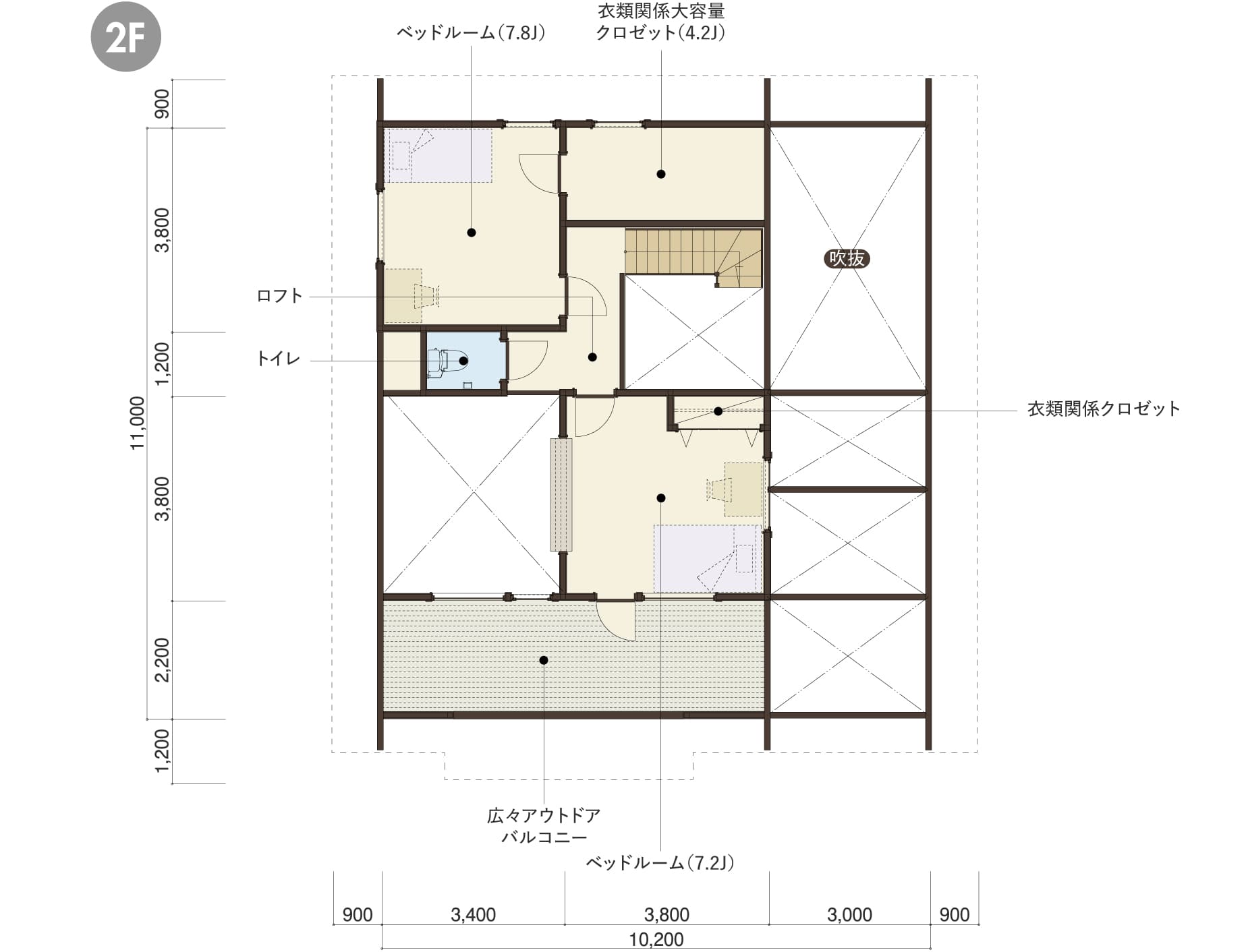 ALKUの２階平面図