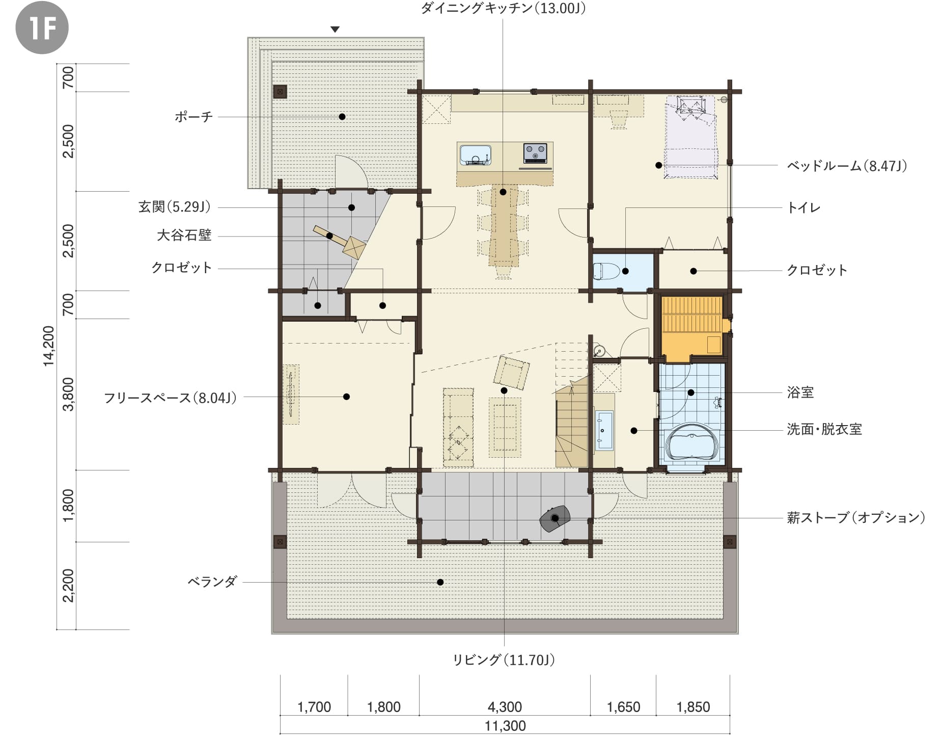 HERTTAの１階平面図