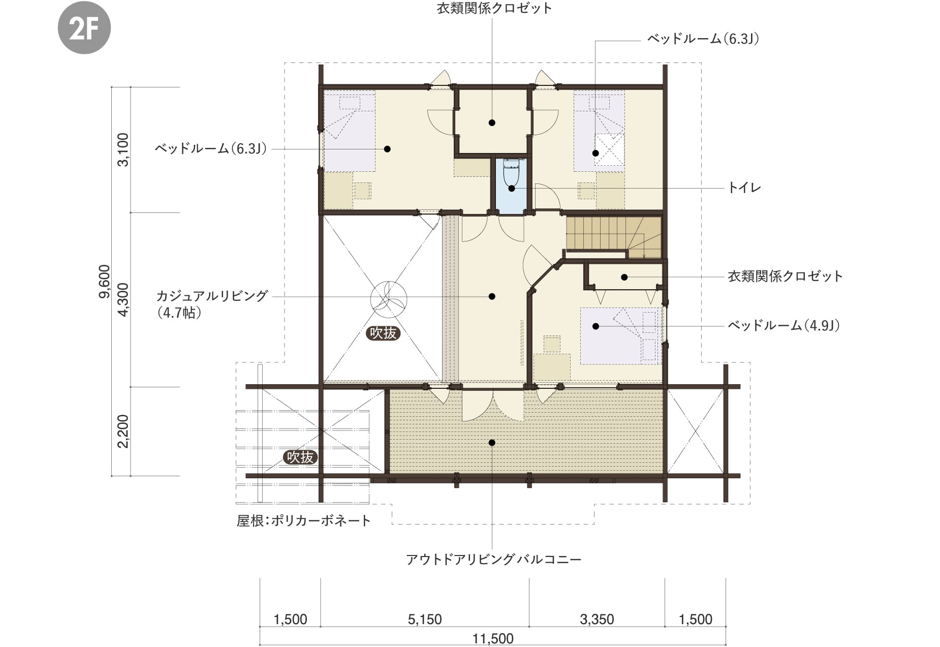 PERHEの２階平面図