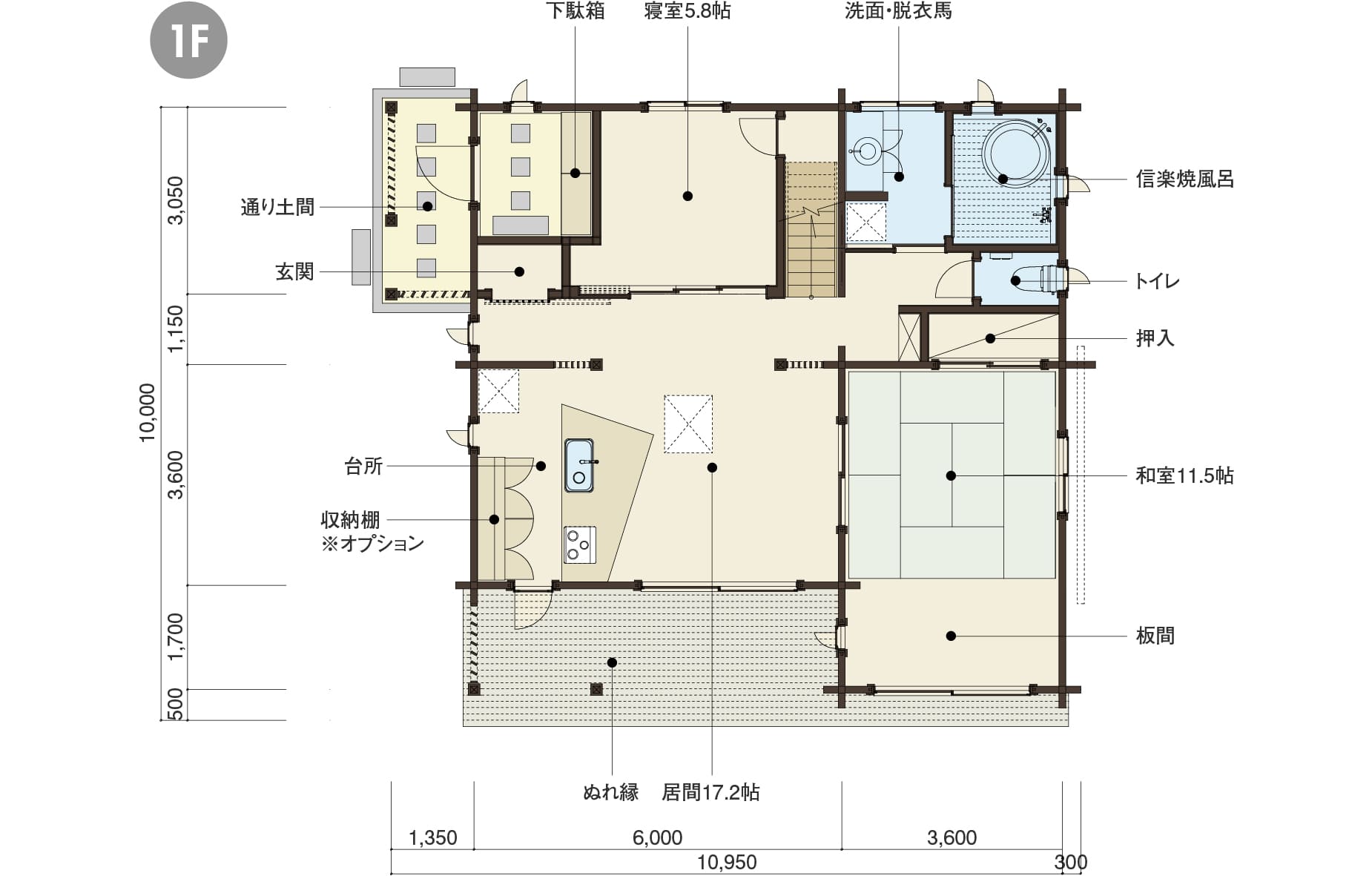 熊野の１階平面図